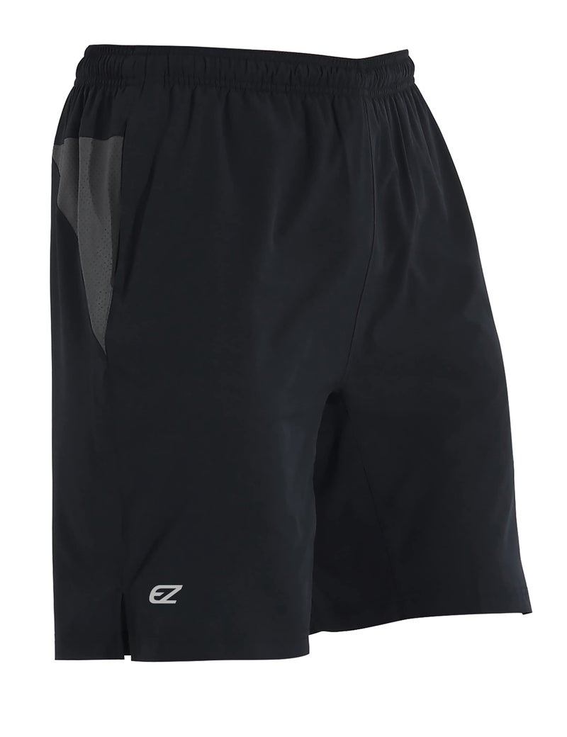 EZRUN Mens 9 Inch Lightweight Running Workout Shorts with Liner Loose-Fit Gym Shorts for Men with Zipper Pockets(Black,M) - Image 2